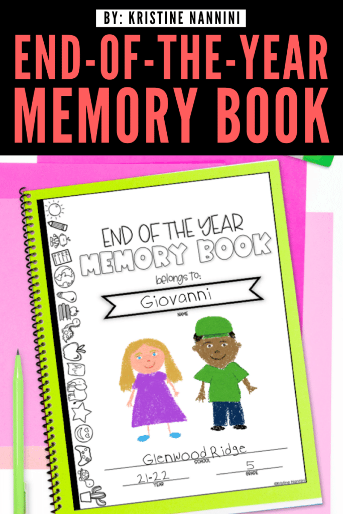 End of the Year Memory Book Cover