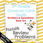 5th Grade Math NBT Review Homework