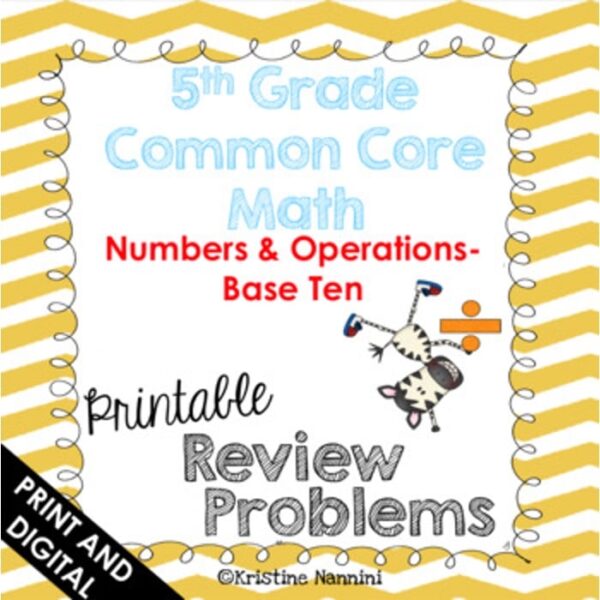 5th Grade Math NBT Review Homework