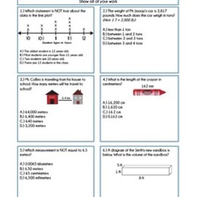5th Grade Common Core Math Test Prep