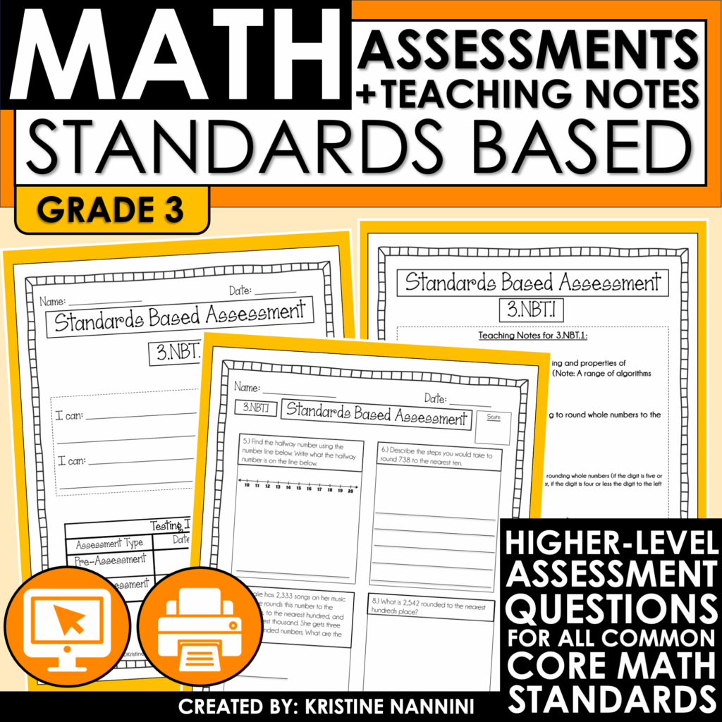 3rd Grade Math Assessments and Teaching Notes
