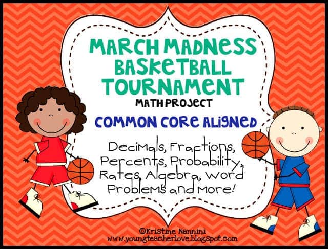 March Madness Basketball Tournament Math Project by Kristine Nannini