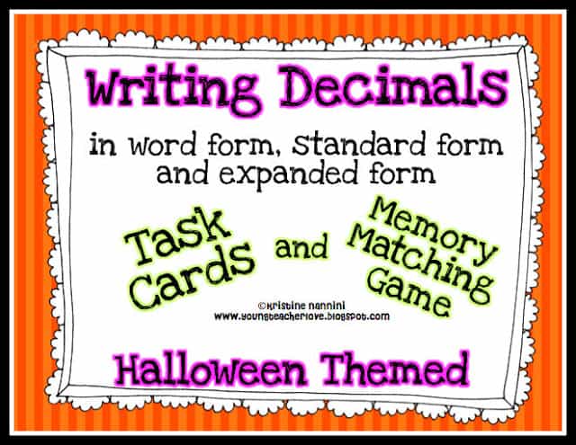 Writing Decimals Task Cards by Kristine Nannini