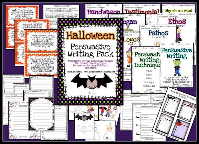 Halloween Persuasive Writing Pack by Kristine Nannini