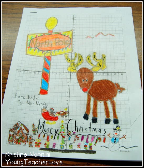 Christmas Math Centers and Christmas Coordinate Graph Mystery Pictures