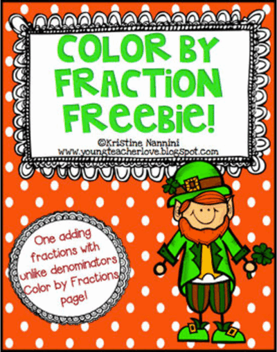St. Patrick's Day Color by Fraction Freebie!