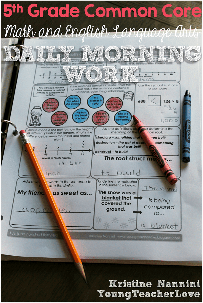 Math and English Language Arts Daily Morning Work