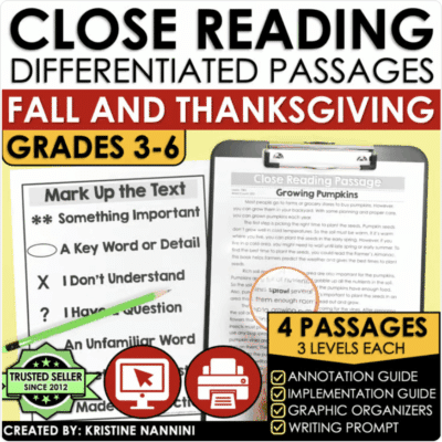 Thanksgiving Close Reading