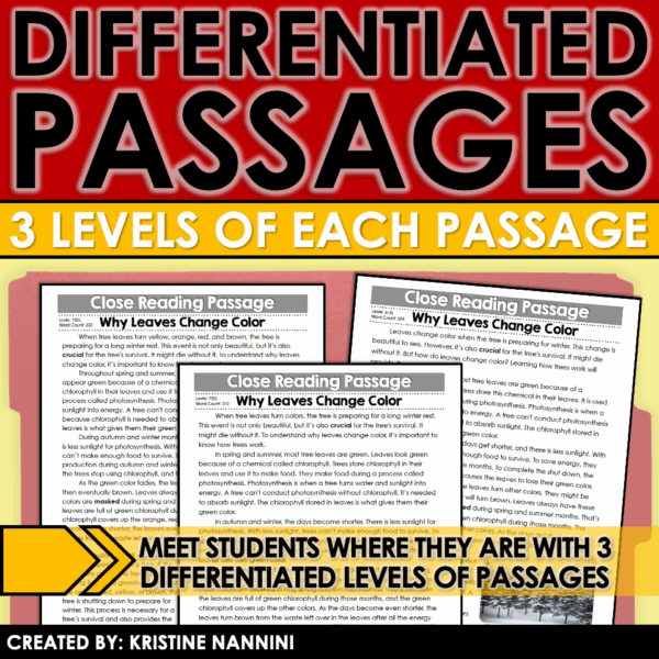 Slide6 Fall and Thanksgiving Differentiated Close Reading Passages