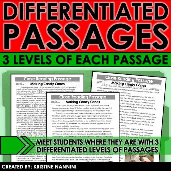 Slide30 Differentiated Close Reading Passages Christmas Themed