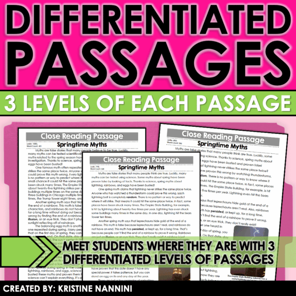 Slide10 Differentiated Close Reading Passages Spring