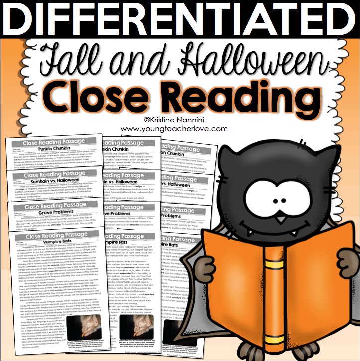 Fall and Halloween Differentiated Close Reading Passages, Text-Dependent Questions & More by Kristine Nannini