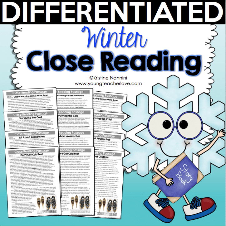 Winter Differentiated Close Reading Passages, Text-Dependent Questions & More