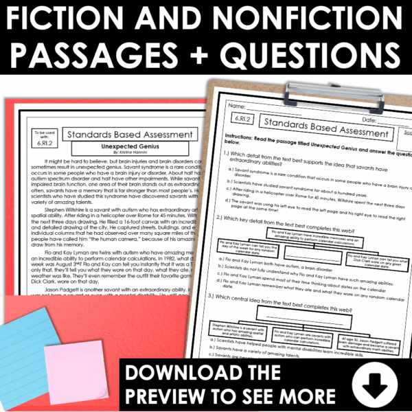 Slide3 6th Grade ELA Assessments and Teaching Notes
