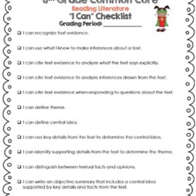 6th Grade ELA Student Data Tracking Binder