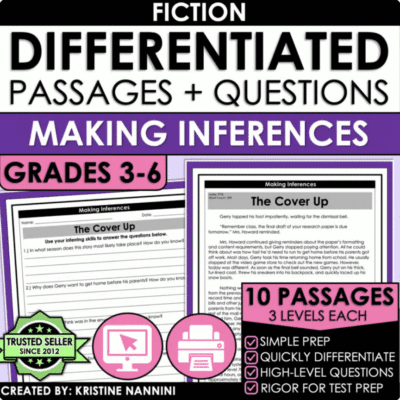 Making Inferences Fiction Reading Comprehension Passages and Questions
