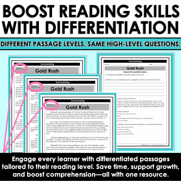 Slide18 Fiction Differentiated Passages and Questions Summarizing
