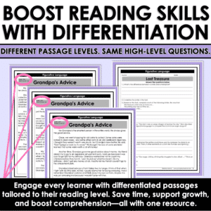 Fiction Differentiated Passages and Questions Figurative Language