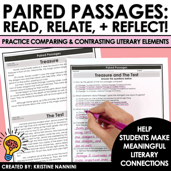 Slide23 Fiction Differentiated Passages and Questions Paired Passages