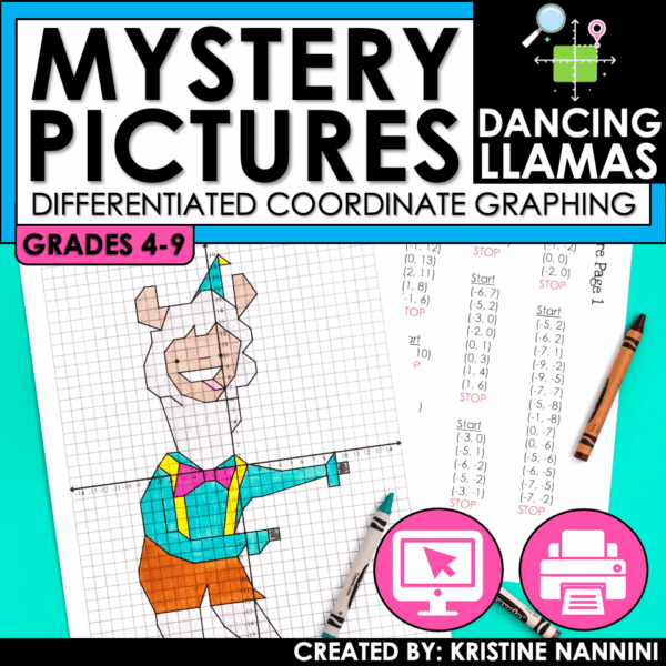 Coordinate Graphing Math Pictures Dancing Llamas
