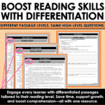Fiction Differentiated Passages and Questions Story Elements
