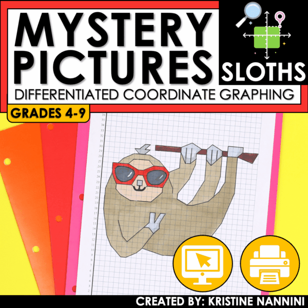 Coordinate Graphing Math Pictures Sloth