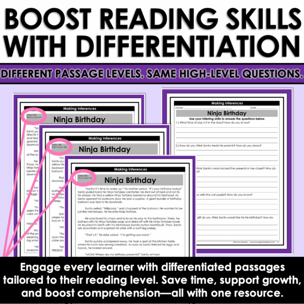 Slide38 Fiction Differentiated Passages and Questions Making Inferences