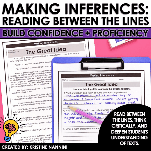 Slide39 Fiction Differentiated Passages and Questions Making Inferences