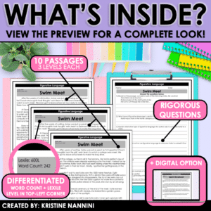 Fiction Differentiated Passages and Questions Figurative Language