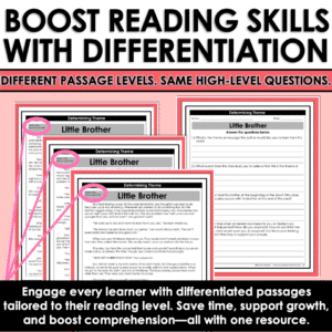 Fiction Differentiated Passages and Questions Theme