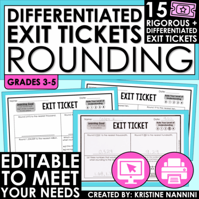Rounding Exit Tickets | Differentiated Math Assessments - Digital Google Slides