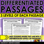Differentiated Close Reading Passages Back to School Themed