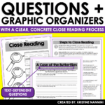 Differentiated Close Reading Passages Back to School Themed