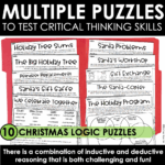 Christmas Math Logic GamChristmas Math Logic Games Puzzles and Brain Busters Critical Thinking Activitieses Puzzles and Brain Busters Critical Thinking Activities