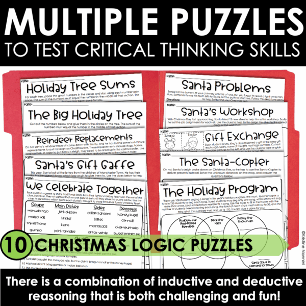 Slide11 Christmas Math Logic GamChristmas Math Logic Games Puzzles and Brain Busters Critical Thinking Activitieses Puzzles and Brain Busters Critical Thinking Activities