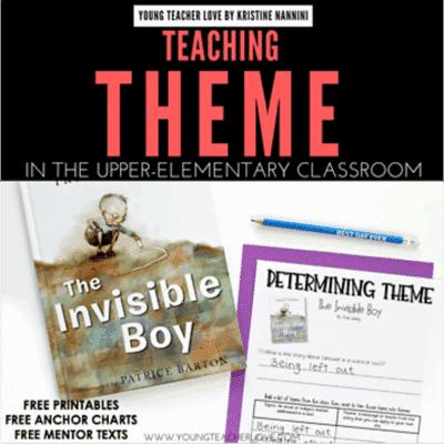 FREE Teaching Theme Printables - Anchor Charts, Mentor Texts, Practice Pages