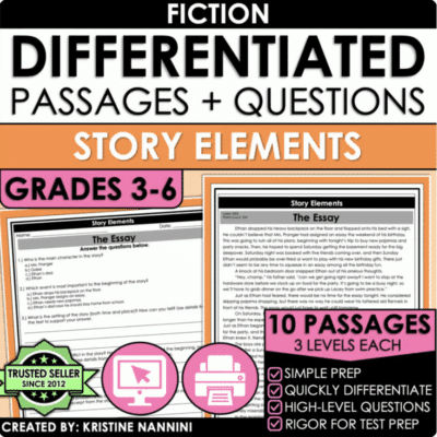 Story Elements Reading Passages and Questions