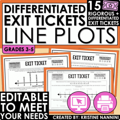Line Plot Exit Tickets - Differentiated Math Assessments - Google Slides
