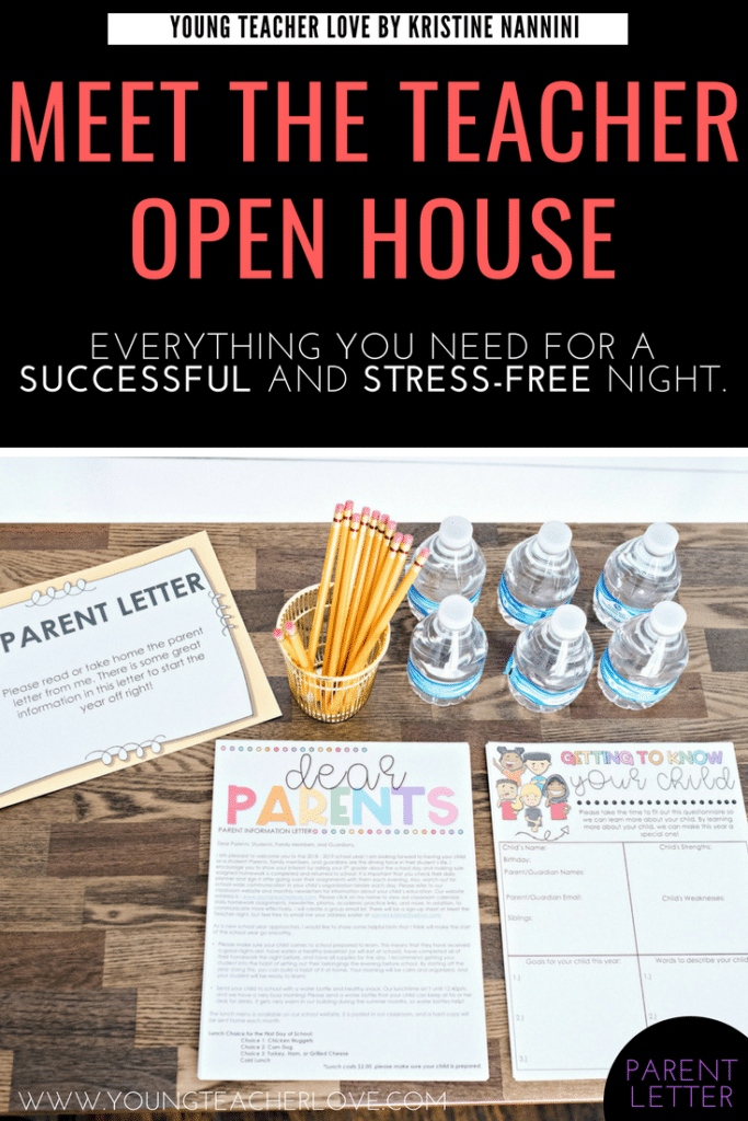 Meet the Teacher Night - Parent Letter Station