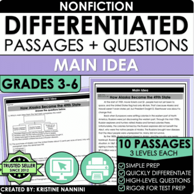 Main Idea Reading Passages and Questions