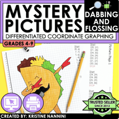 Dabbing & Flossing Coordinate Graphing Mystery Pictures