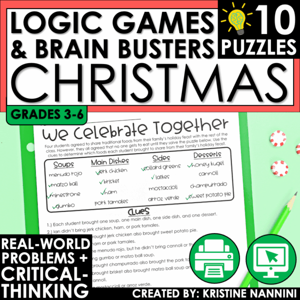 Christmas Logic Games and Brain Busters