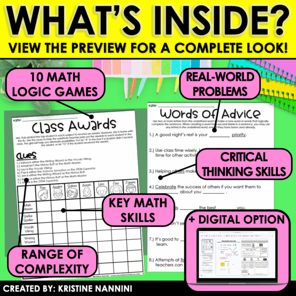 Slide32 End of Year Logic Games and Brain Busters