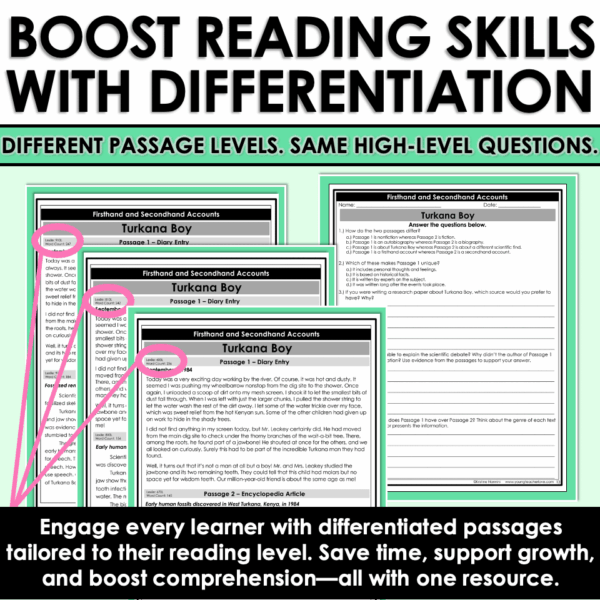 Slide30 Differentiated Passages and Questions Firsthand and Secondhand Accounts