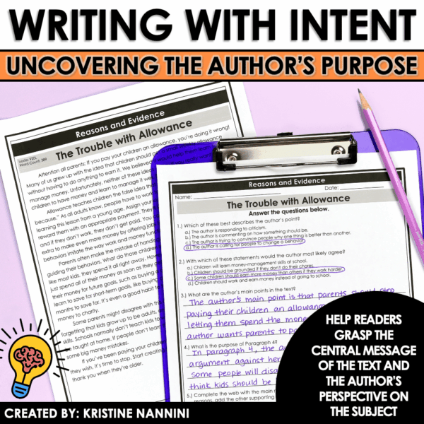 Slide35 Differentiated Nonfiction Passages and Questions Reasons and Evidence + Author's Claim