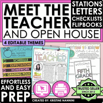 Meet the Teacher Bundle | Weekly Monthly Newsletter Calendar Back to School
