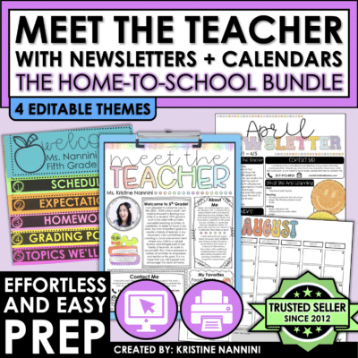Meet the Teacher Bundle | Weekly Monthly Newsletter Calendar Back to School