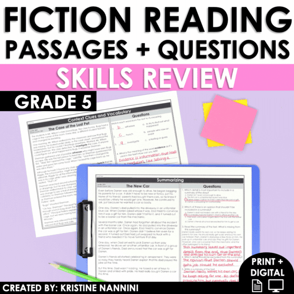 5th Grade Fiction Skills Review