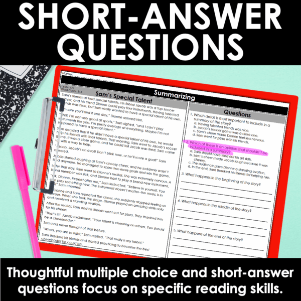 Slide14 3rd Grade Fiction Reading Passages and Skills Review