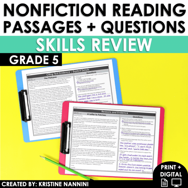 5th Grade Nonfiction Reading Skills Review